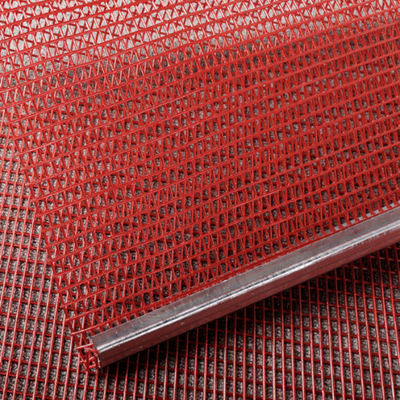 PU Screen Mesh Lapisan Steel Wire Mesh Berliku Dengan Polyurethane tahan abrasi