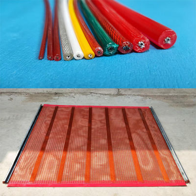 Lapisan Steel Wire Rope Polyurethane Screen Mesh 26mm X 1900mm X 1390mm
