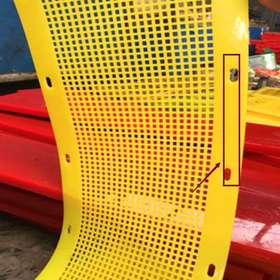 Polyurethane Flip-Flop Screen Panel 12mm Lubang Ketebalan 8mm